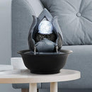 Indoor Tabletop Water Fountain with LED Crystal Ball & Quiet Pump