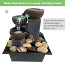 Small Indoor Tabletop Water Fountain with LED Light & Natural Rocks