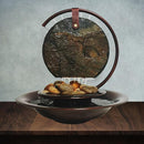 Indoor Tabletop Moon Waterfall Fountain with LED Light & Natural Slate