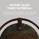 Indoor Tabletop Moon Waterfall Fountain with LED Light & Natural Slate