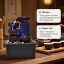 Tabletop Water Fountain with LED Lights, River Rocks & Zen Decor