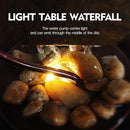 Indoor Tabletop Moon Waterfall Fountain with LED Light & Natural Slate