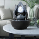 Indoor Tabletop Water Fountain with LED Crystal Ball & Quiet Pump