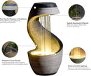 37" S-Shaped Outdoor Water Fountain with Flat Top & Adjustable Pump