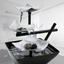 Tabletop Water Fountain with Light, 3-Tier Waterfall & River Rocks