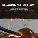 Indoor Tabletop Moon Waterfall Fountain with LED Light & Natural Slate