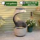 37" S-Shaped Outdoor Water Fountain with Flat Top & Adjustable Pump