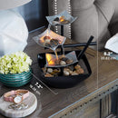 Tabletop Water Fountain with Light, 3-Tier Waterfall & River Rocks